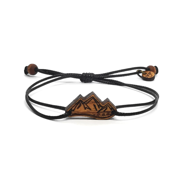 Drewniana bransoletka na sznureczku - drobinka